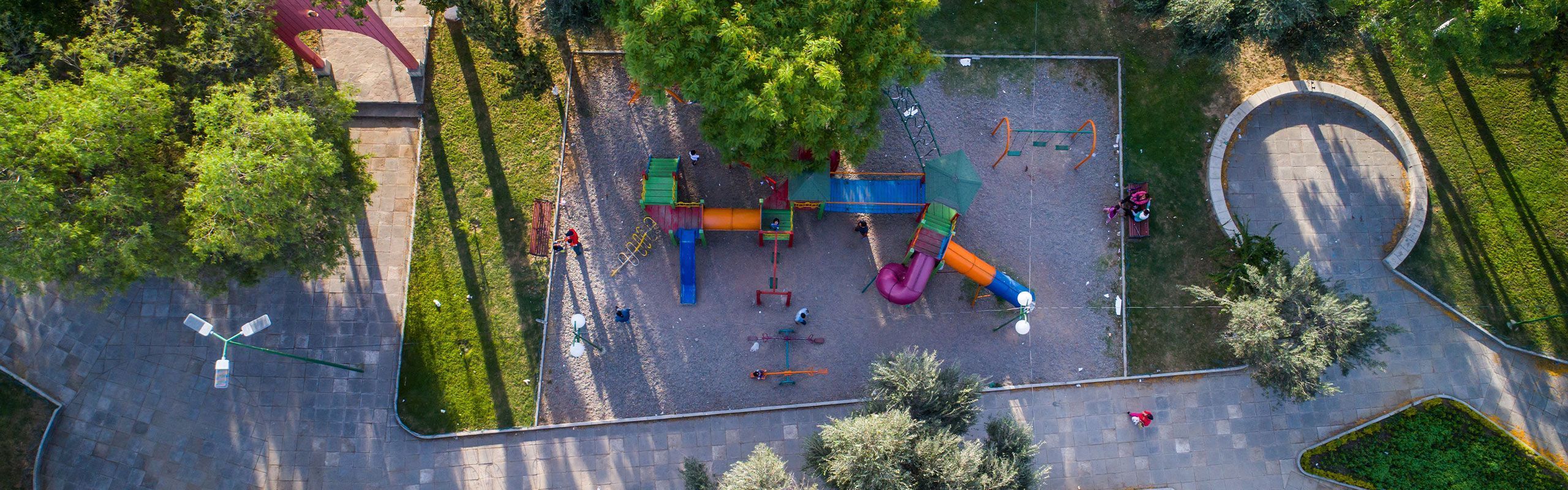 Aerial view of children's play park