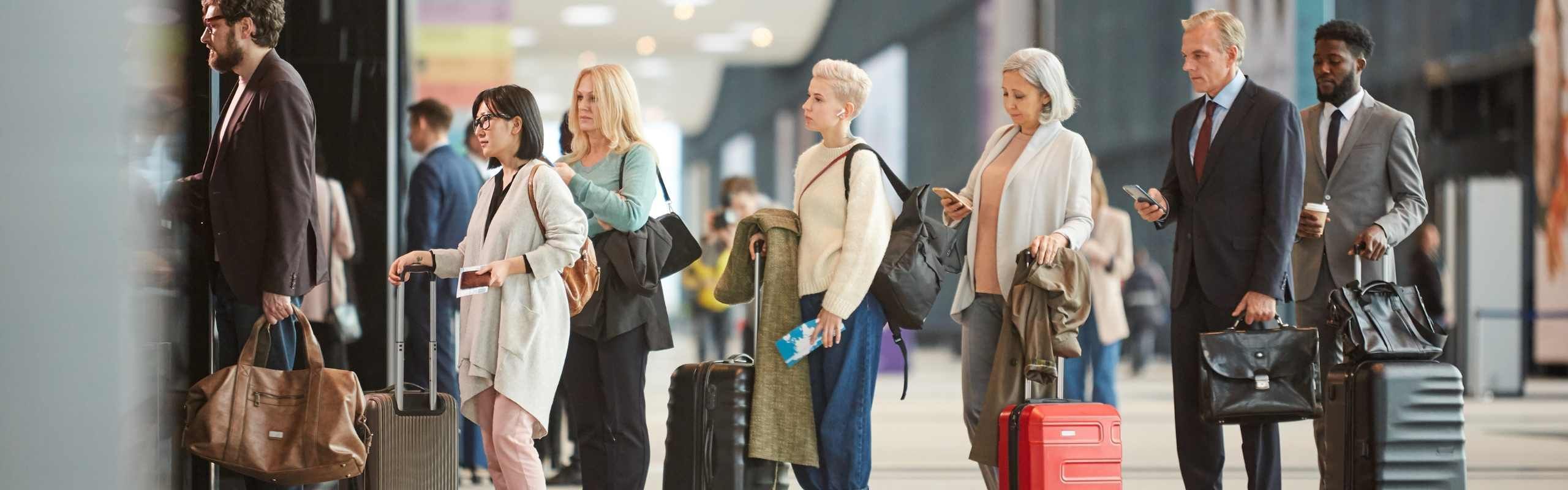 Queue at airport customs