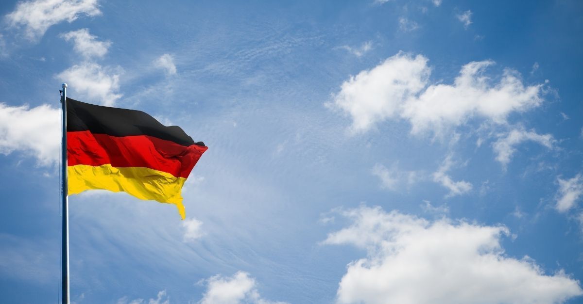 Germany Flag against blue sky